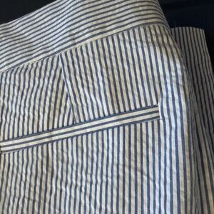 J. Crew White and Blue Seersucker Pants